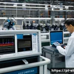 전자기기 연봉 상승에 유리한 자격증 - **Prompt for an image depicting Industrial Automation:**
    "A wide shot of a bustling, modern indu...