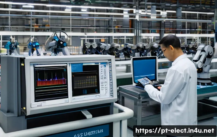 전자기기 연봉 상승에 유리한 자격증 - **Prompt for an image depicting Industrial Automation:**
    "A wide shot of a bustling, modern indu...