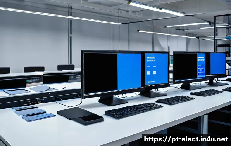 전자기기 시험 관련 서류 준비 방법 - A modern office workspace showing a detailed technical documentation setup for electronic equipment ...